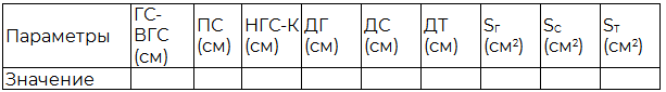 Таблица 4. Форма для заполнения для вычисления стеноза 