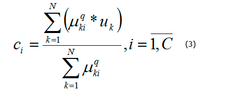 Формула расчета центров кластеров