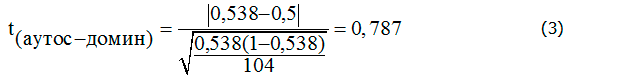 Формула теоретически ожидаемой сегрегационной частоты с использованием t-критерия Стьюдента 